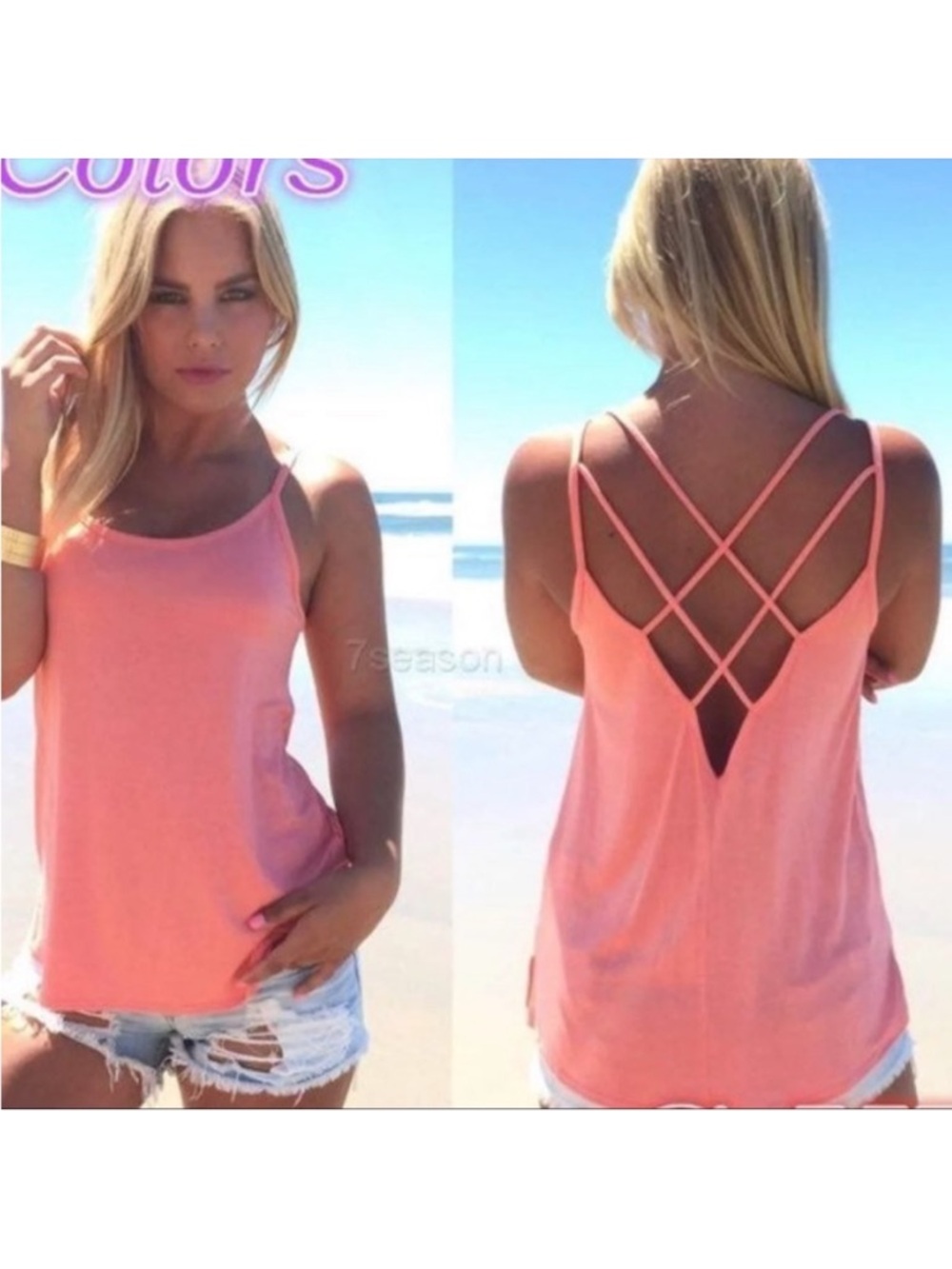 💕 Boutique Women’s Size Small Pink Strappy Back Tank